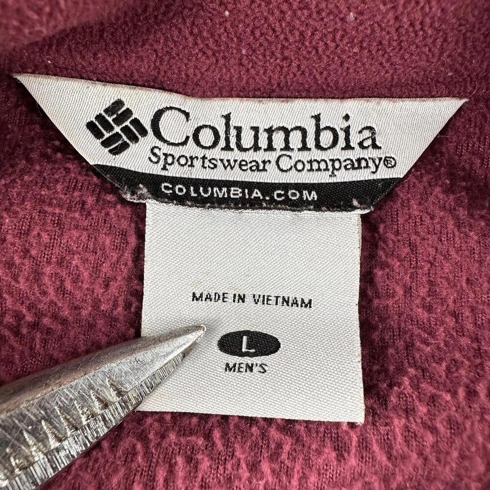 Minnesota Gophers x Columbia Jacket Mens Large Maroon Black Zip Thru Fleece - Picture 4 of 9